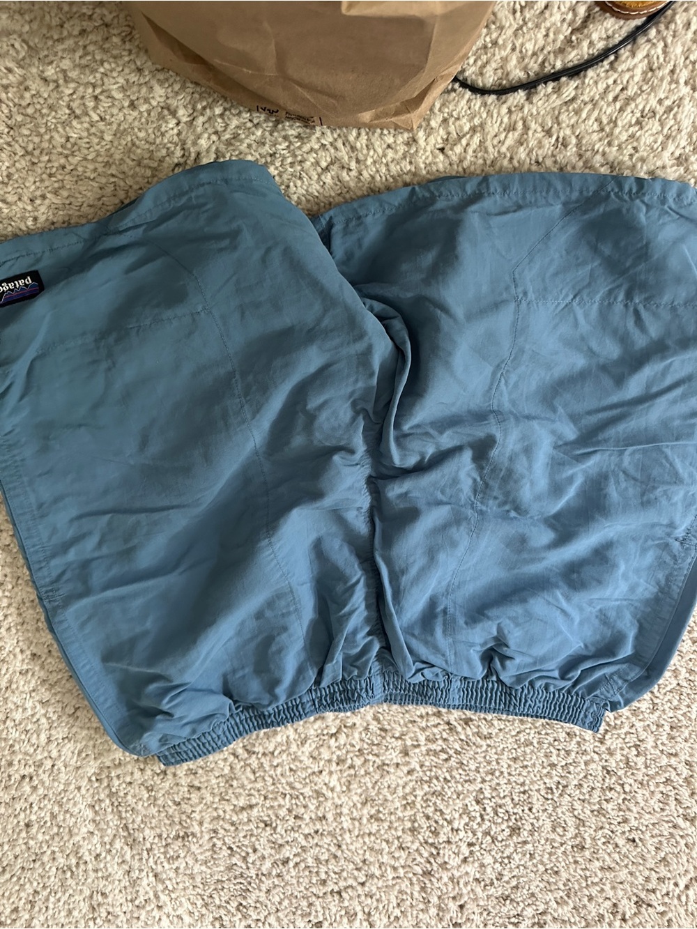 Patagonia men’s Teal Elastic-Waist Active Shorts